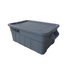 53L Plastic Container Box with Lid - Grey