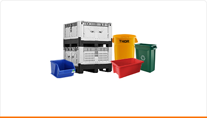Plastic crates, tubes, containers