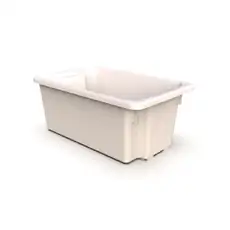 52L Plastic Crate Stack & Nest Container [Colour: White]