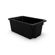 52L Plastic Crate Stack & Nest Container [Colour: Black]