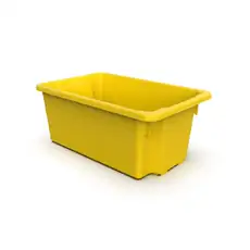52L Plastic Crate Stack & Nest Container [Colour: Yellow]