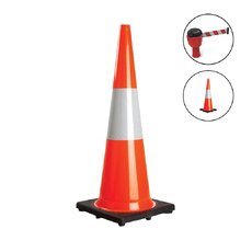Two 900mm Cones + 9m Red/White Retractable Belt