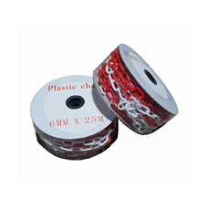 Plastic Chain - Red & White - 6mm x 25m