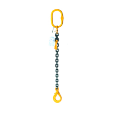 Single Leg Chain Slings 10mm  - With Grab Hooks & Self Locking Hook