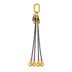 Four Leg Chain Slings 10mm - With Grab Hooks & Self Locking Hook
