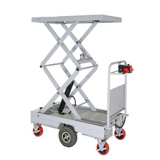 400kg Rated Fully Powered Electric Scissor Lift & Centre Drive Trolley