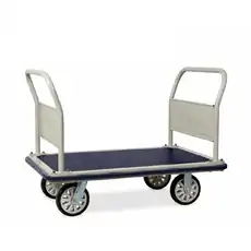 650KG Rated Single Steel Platform Trolley - Double Fixed Handle