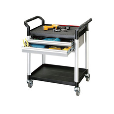 250kg Rated Double Deck Tool Trolley - Twin Drawers