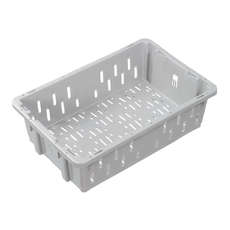 23L Plastic Crate Vented Stack And Nest - White