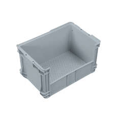 50L Plastic Crate Side AccessMesh - Grey