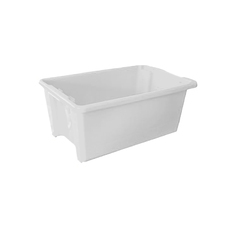 52L Plastic Crate Stack & Nest Container 645 X 413 X 276mm - White