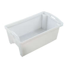 54L Plastic Crate Stack and Nest -White