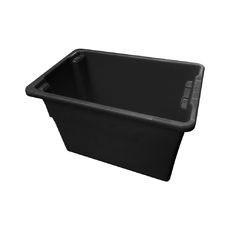 68L Plastic Crate Stack & Nest Container 645 X 413 X 397mm - Black