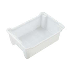 32L Plastic Crate Stack And Nest 575 X 400 X 215mm - White
