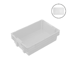 26L White Plastic Crate + Drop On Lid