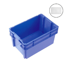 52L Blue Plastic Crate + Drop On Lid