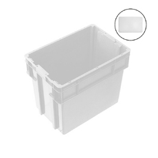 78L White Plastic Crate + Drop On Lid