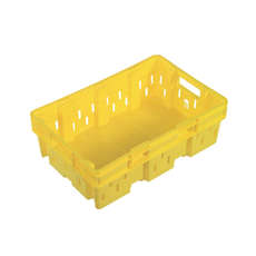32L Vented Base & Sides Plastic Container - Yellow