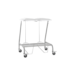 Double Stainless Steel Linen Skip with Foot Operated Lid