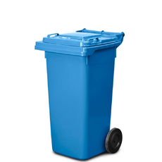 120L Plastic Wheelie Bin - Blue