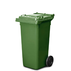 120L Plastic Wheelie Bin - Green