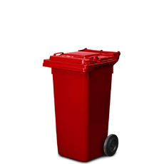 80L Plastic Wheelie Bin - Red