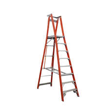 Indalex 8 step Fibreglass Platform Ladder - Platform Height - 2.4m