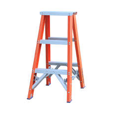Indalex 3 Step Fibreglass Double Sided Step Ladder - Ladder Height - 0.9 m