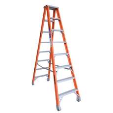 Indalex 150kg 8 Step Fibreglass Double Sided Step Ladder - Ladder Height - 2.4 m