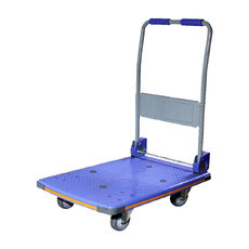 150 Rated Multifunction Blue Plastic Foldable Flatbed Trolley