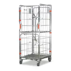 500kg Rated 4 Sided Roll Cage with Folding Middle Shelf