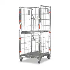 500kg Rated 4 Sided Roll Cage with Folding Middle Shelf