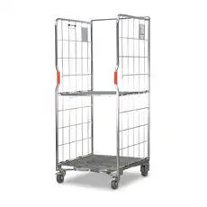 500kg Rated 2 Sided Roll Cage with Folding Middle Shelf