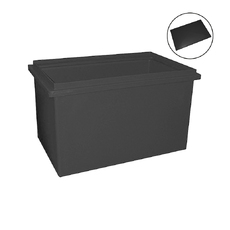 180L Black Plastic Poly Tank Container + Lid