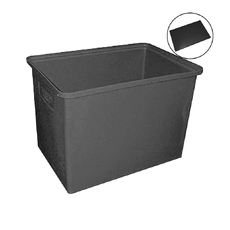 322L Black Plastic Poly Tank Container + Lid