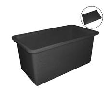 450L Black Plastic Poly Tank Container + Lid