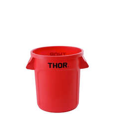 60L Thor Commercial Round Plastic Bin - Red