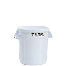 60L Thor Commercial Round Plastic Bin - White