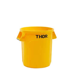 60L Thor Commercial Round Plastic Bin - Yellow
