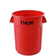 121L Thor Commercial Round Plastic Bin - Red