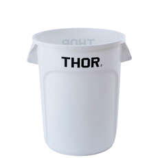 121L Thor Round Plastic Bin - White