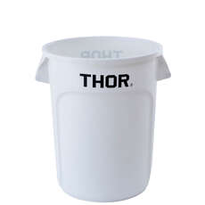 121L Thor Commercial Round Plastic Bin - White