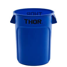 166L Thor Commercial Round Plastic Bin - Blue