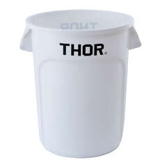 166L Thor Commercial Round Plastic Bin - White