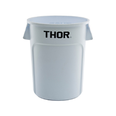 208L Thor Round Plastic Bin - White