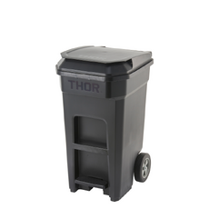 120L THOR Step-On Pedal Wheelie Bin - BLack