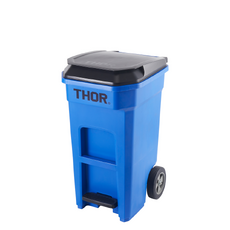 120L THOR Step-On Pedal Wheelie Bin - Blue