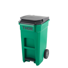 120L THOR Step-On Pedal Wheelie Bin - Green