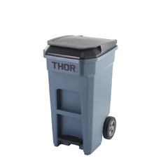 120L THOR Step-On Pedal Wheelie Bin - Grey