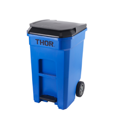 190L THOR Step-On Pedal Wheelie Bin - Blue